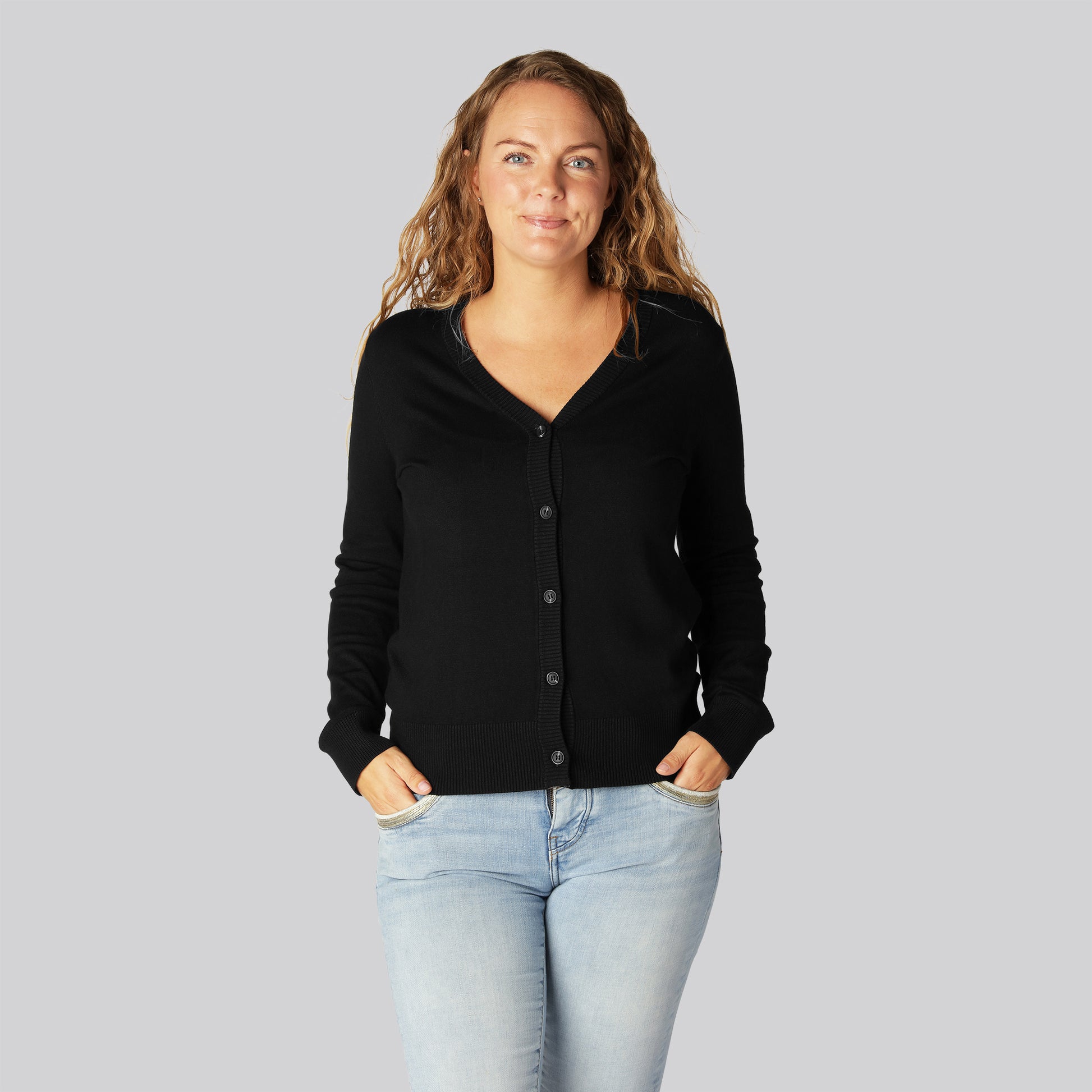 Svart bambukofta för kvinnor