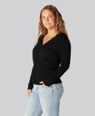 Svart bambukofta för kvinnor