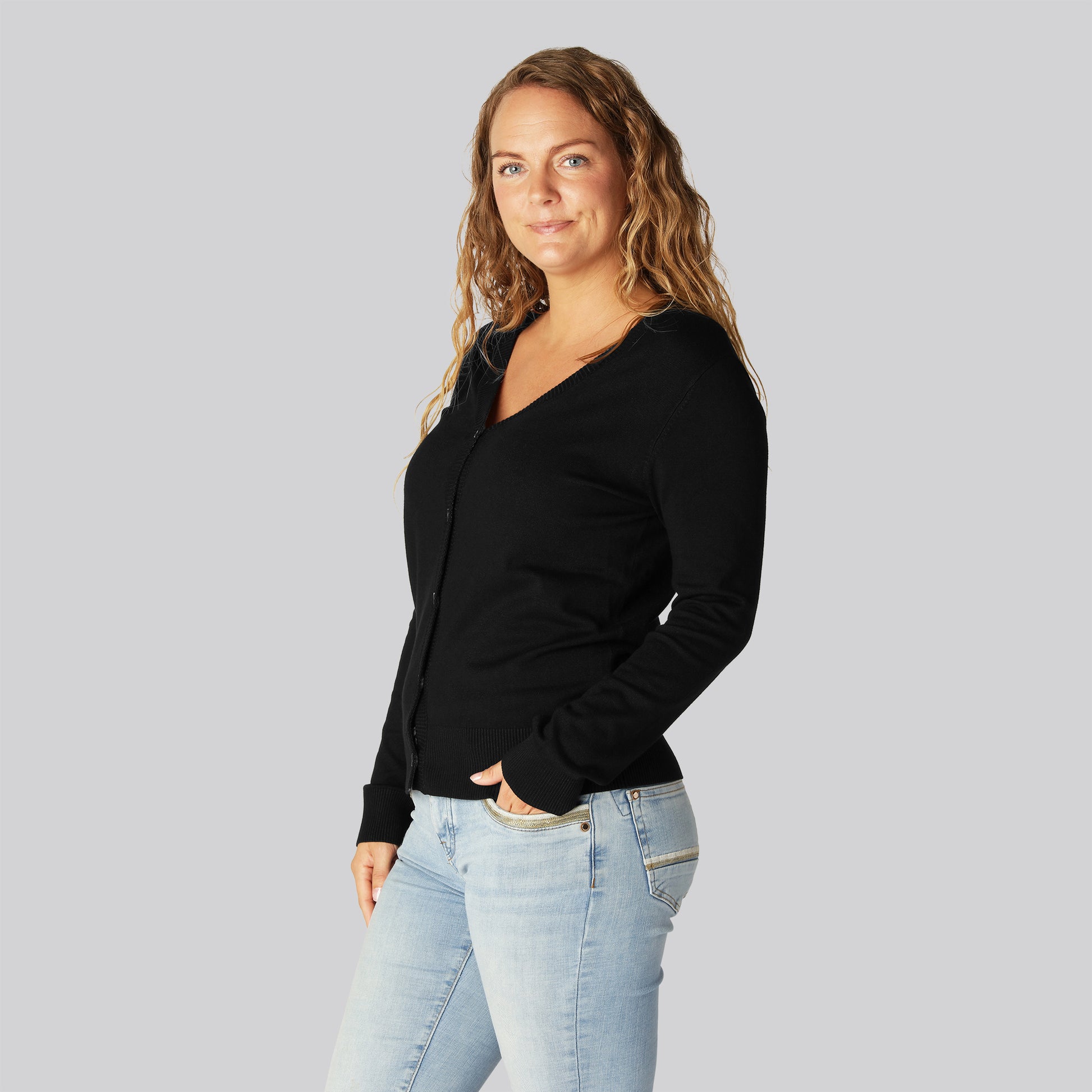 Svart bambukofta för kvinnor