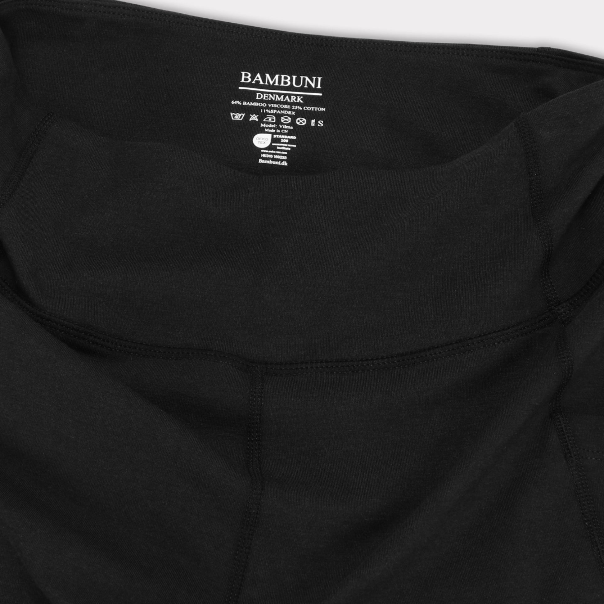 Svarta 3/4-tights i bambu för damer