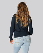 Marinblå bambukofta för kvinnor