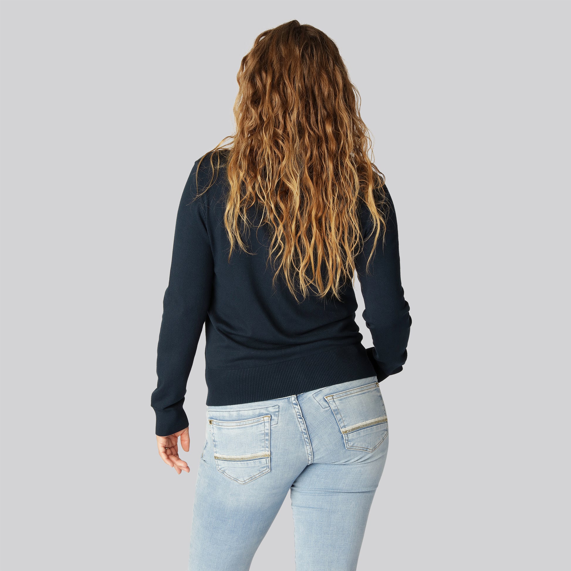 Marinblå bambukofta för kvinnor