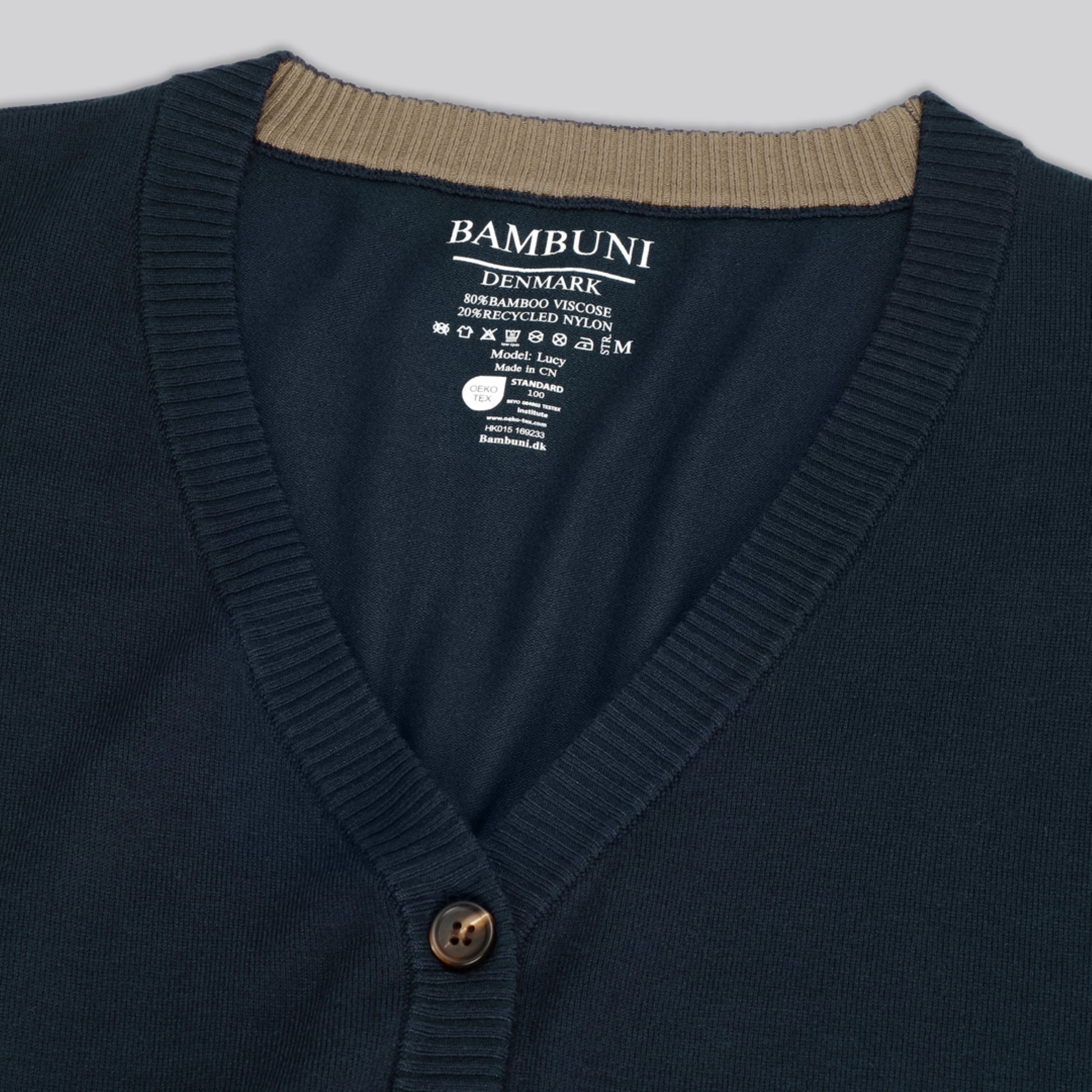 Marinblå bambukofta för damer