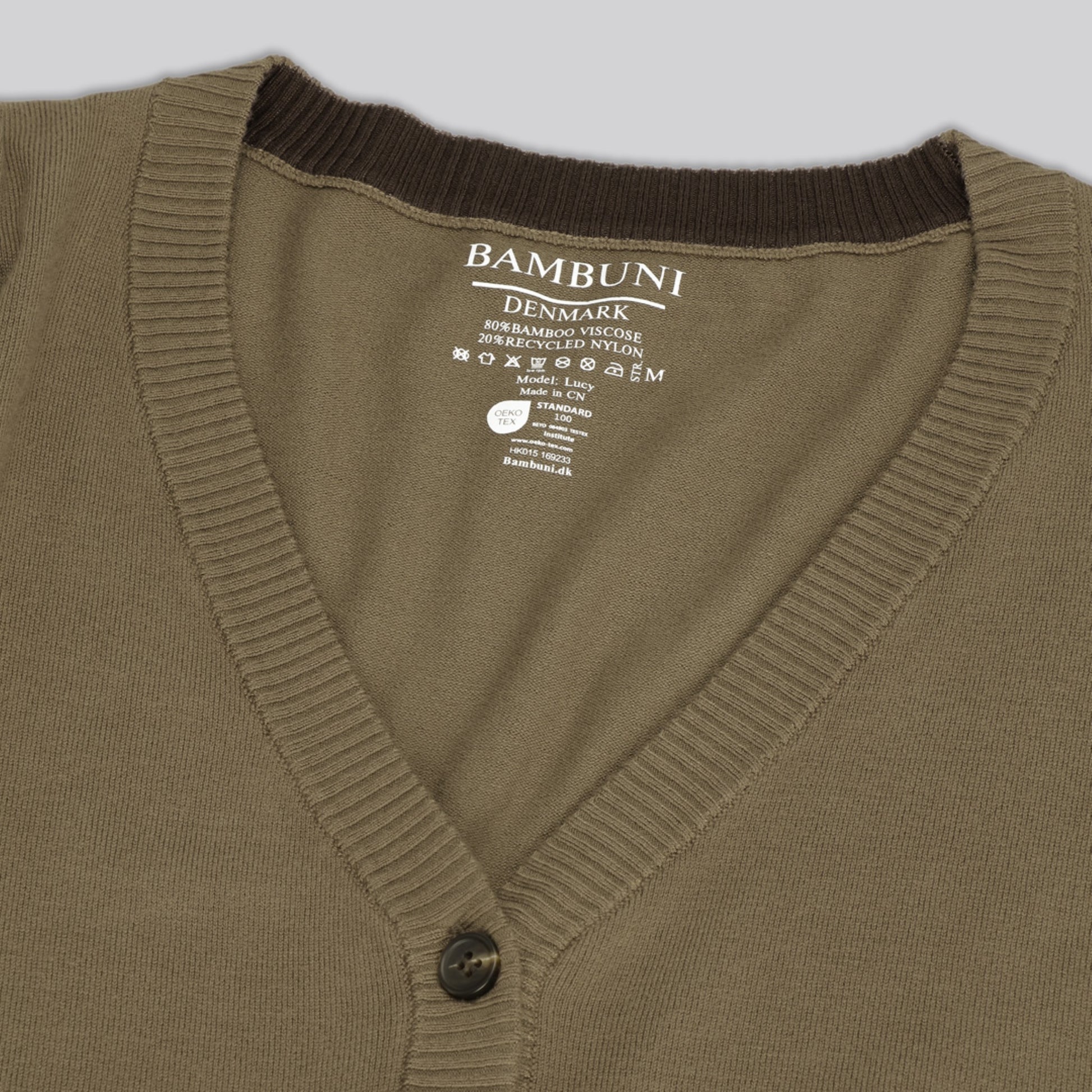 Sandfärgad bambukofta för kvinnor