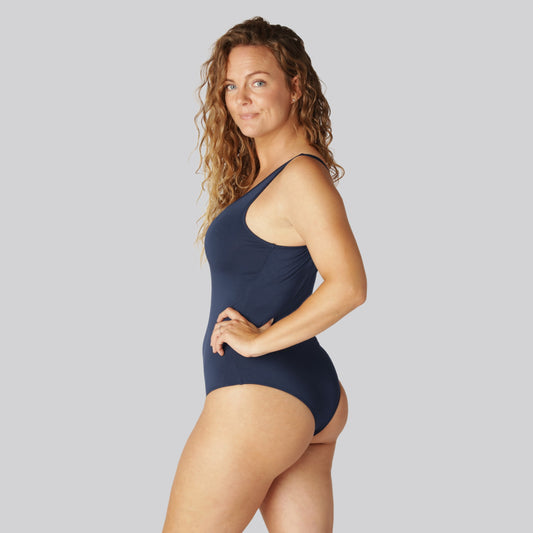Marinblå bambubody för kvinnor