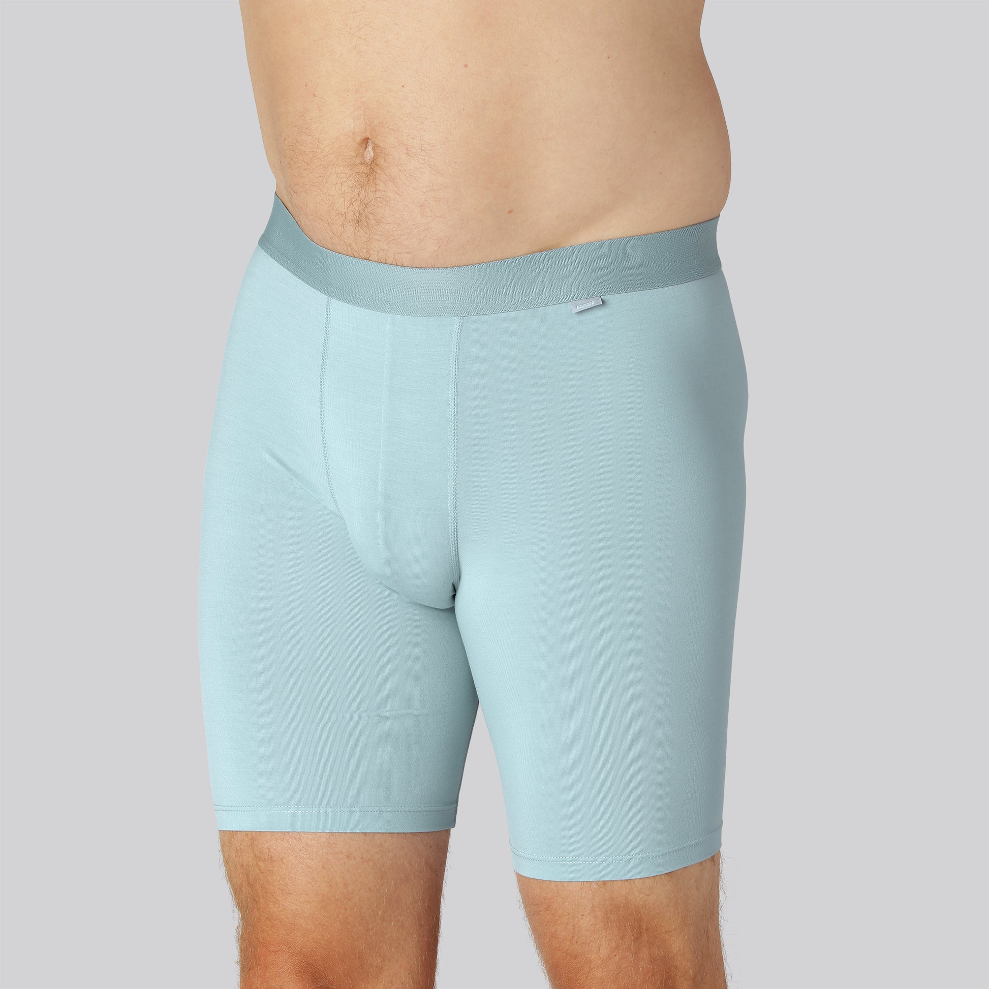 Bambuunderbyst med extra benlängd i ljusblått för män