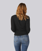 Svart långärmad t-shirt i bambu för kvinnor