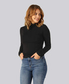 Svart polotröja i bambu för kvinnor