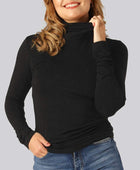 Svart polotröja i bambu för kvinnor