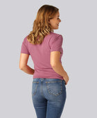 Bambu-t-shirt med V-ringning i dusty rose för damer