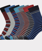 Bambuni 7-pack randiga strumpor för män