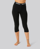 Svarta 3/4-leggings i bambu för kvinnor