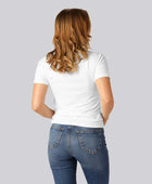 Vit bambu-t-shirt med v-ringning för kvinnor