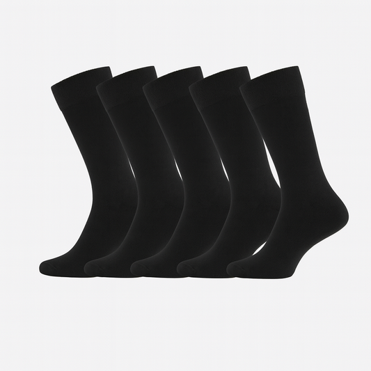 Svarta bambusockor utan resår för kvinnor, 5-pack