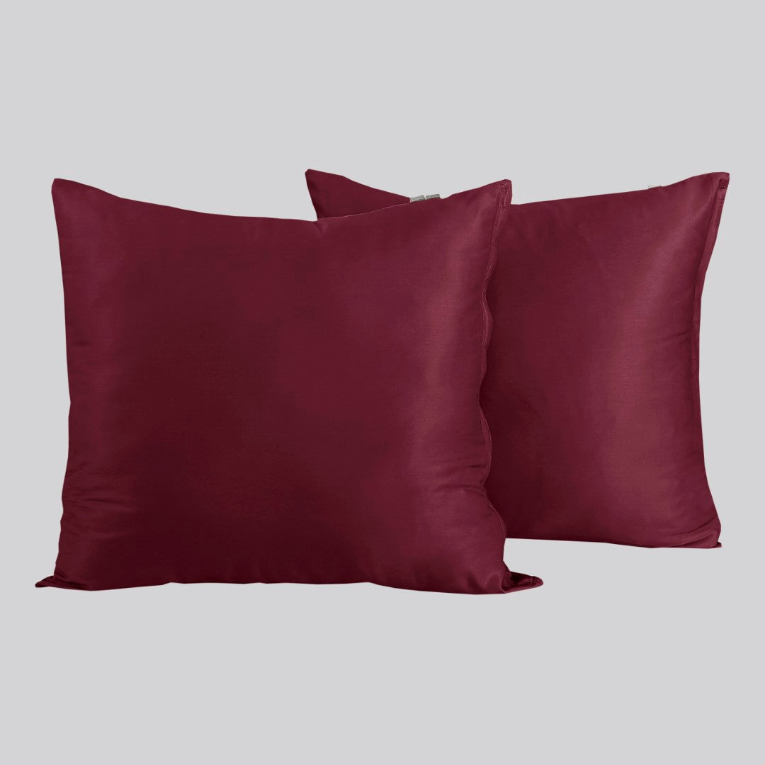 Örngott i bambu i vinrött