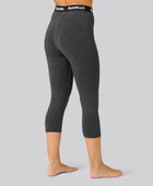 Träkolsgrå bambuleggings med 3/4-kant för kvinnor
