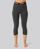 Träkolsgrå bambuleggings med 3/4-kant för kvinnor