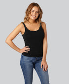 Svart damtopp i bambu med bred rem