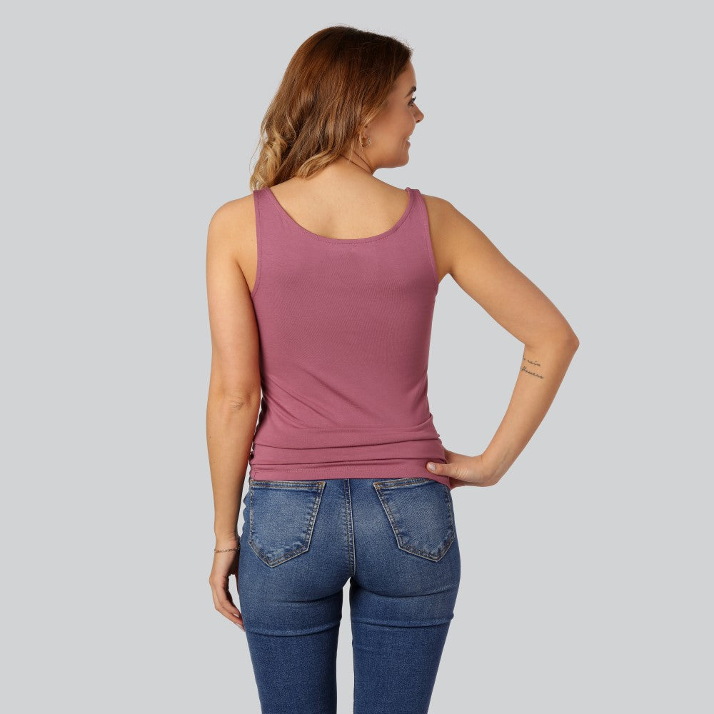 Damtopp i bambu i dusty rose med breda axelband