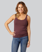 Damtopp i bordeauxröd bambu med breda axelband