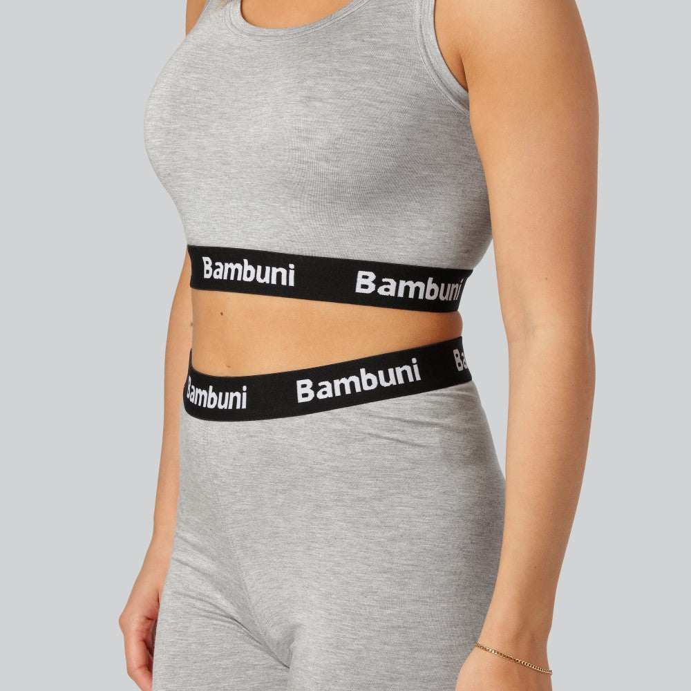 Bambutopp i grått för kvinnor