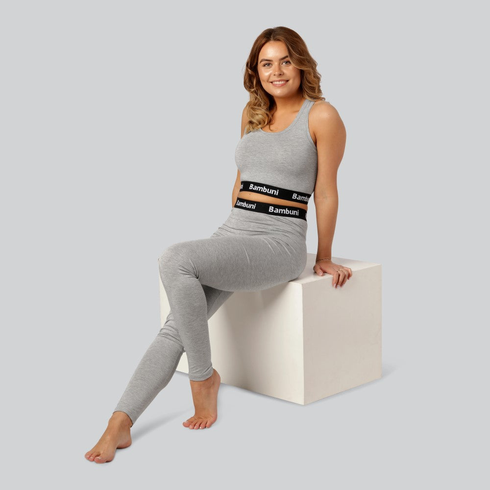 Bambuleggings i grått för kvinnor