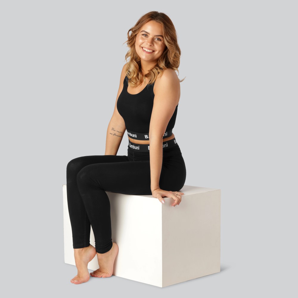 Svart bambutopp för kvinnor