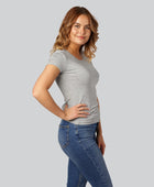 Bambu-t-shirt med O-ringning i grått för damer