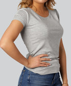 Bambu-t-shirt med O-ringning i grått för damer