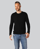 Svart långärmad t-shirt i bambu för män