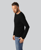 Svart långärmad t-shirt i bambu för män