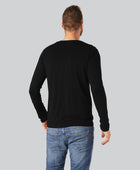 Svart långärmad t-shirt i bambu för män