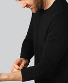 Svart långärmad t-shirt i bambu för män