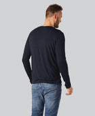 Marinblå långärmad t-shirt i bambu för män