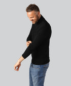 Svart polotröja i bambu för män