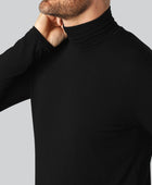 Svart polotröja i bambu för män