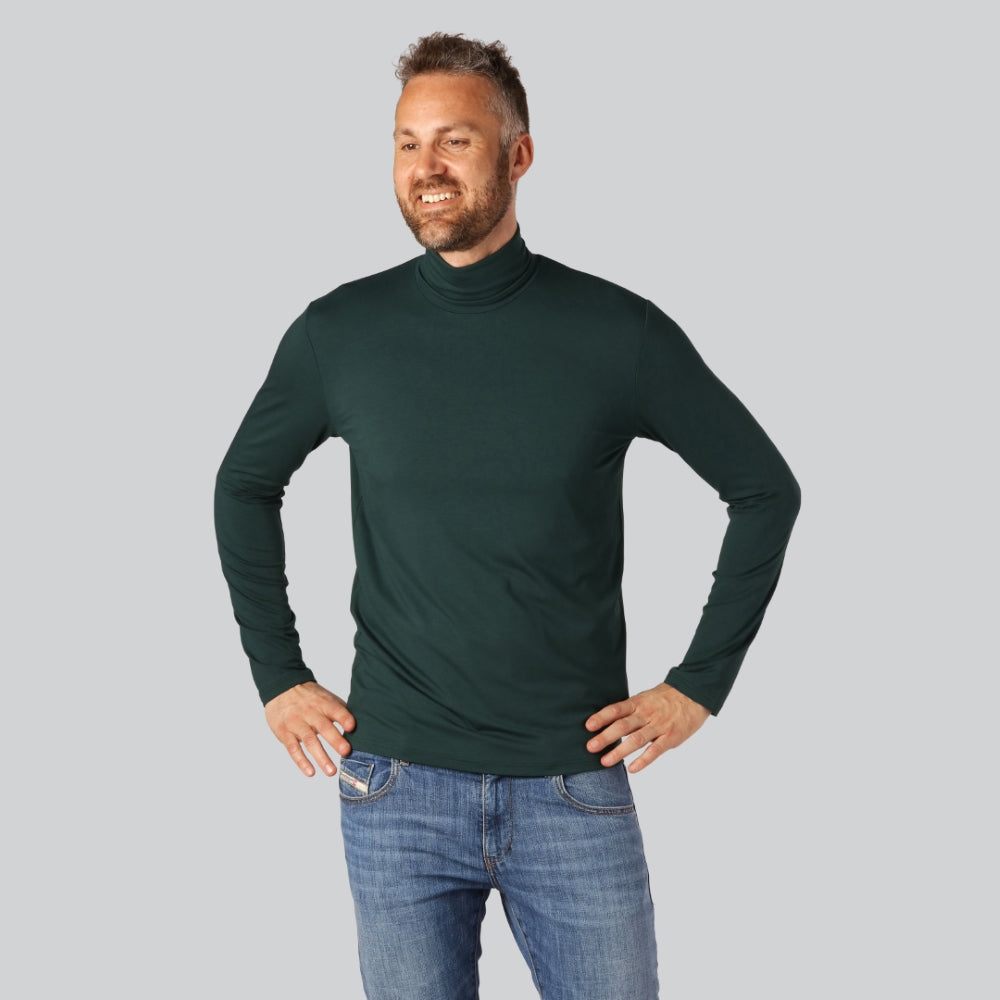 Grönt polotröja i bambu för män