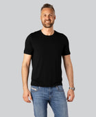 Svart bambu-t-shirt med O-ringning för män