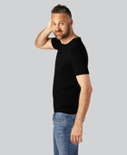 Svart bambu-t-shirt med O-ringning för män