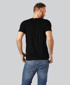 Svart bambu-t-shirt med O-ringning för män