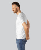 Vit bambu-t-shirt med O-ringning för män