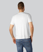 Vit bambu-t-shirt med O-ringning för män