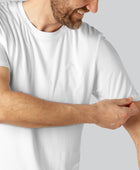 Vit bambu-t-shirt med O-ringning för män