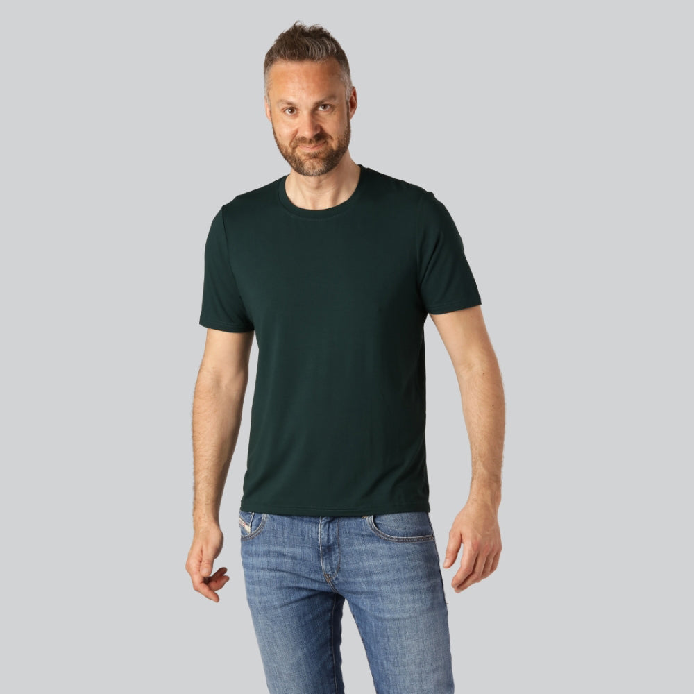 Grön bambu-t-shirt med o-ringning för män
