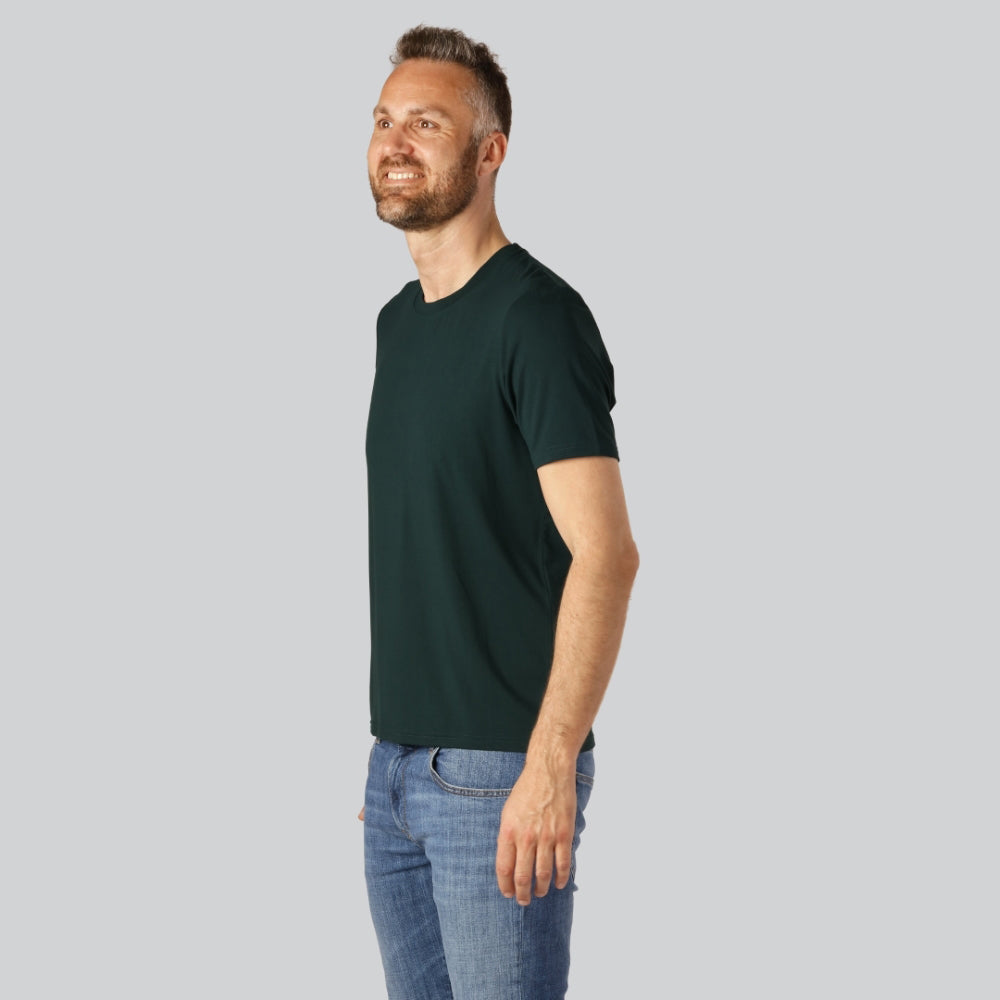 Grön bambu-t-shirt med o-ringning för män