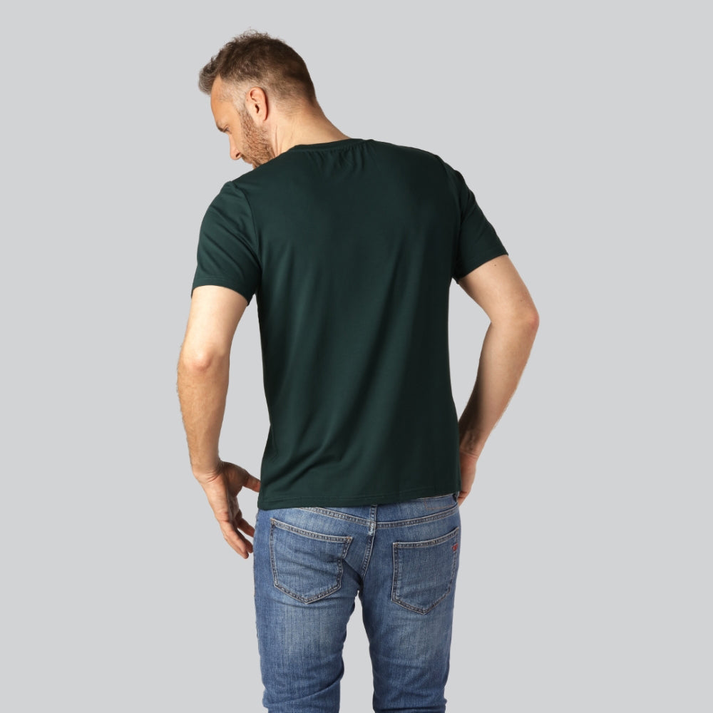 Grön bambu-t-shirt med o-ringning för män