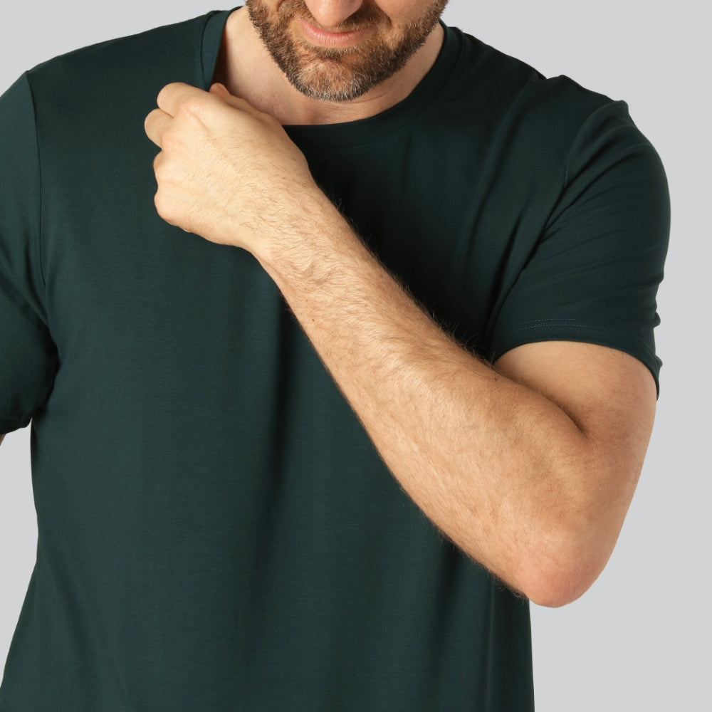 Grön bambu-t-shirt med o-ringning för män