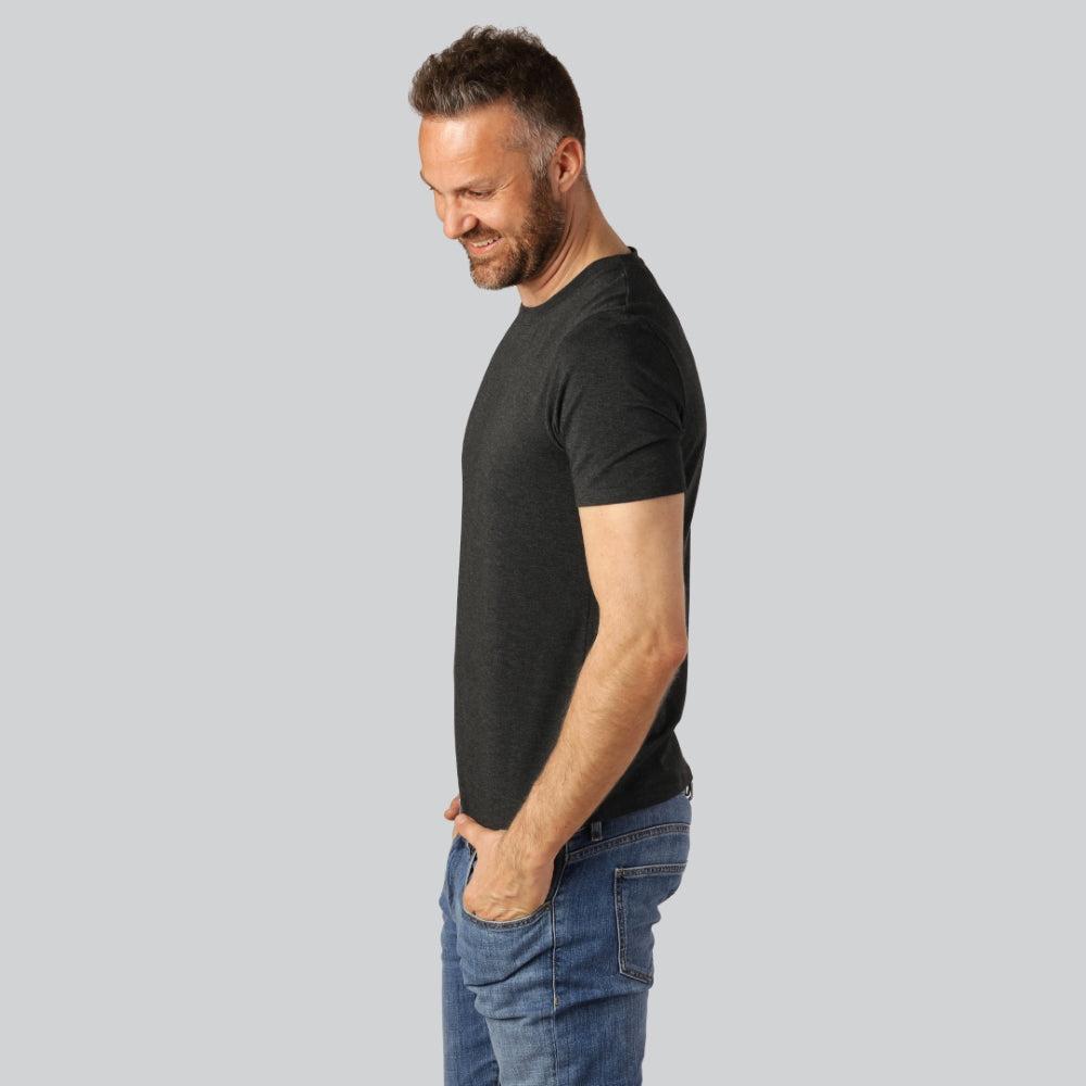 Bambu-t-shirt med O-ringning i antracitgrå för män