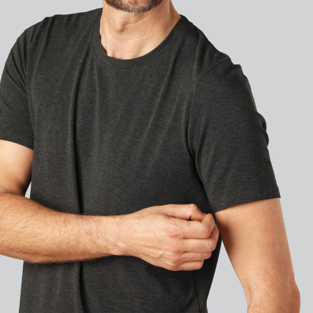 Bambu-t-shirt med O-ringning i antracitgrå för män