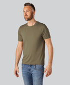 Olivgrön bambu-t-shirt med O-ringning för män